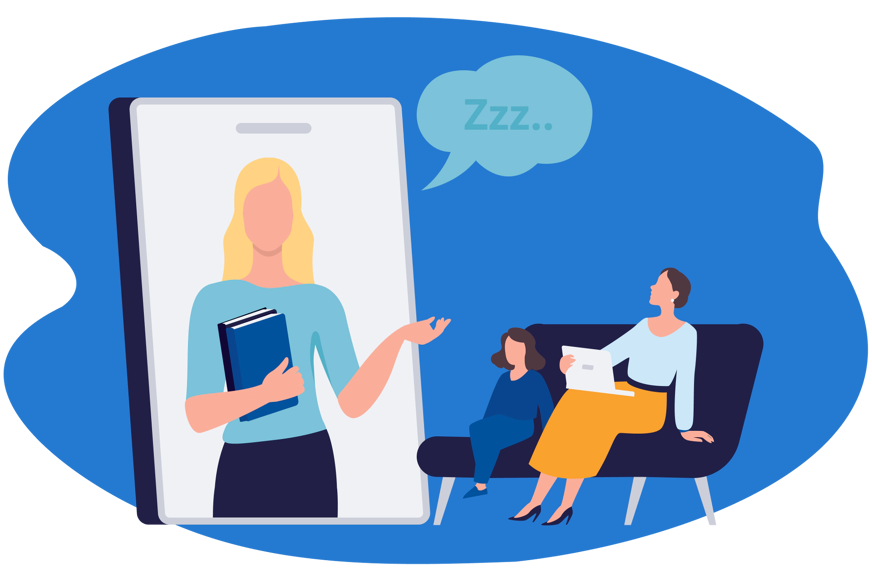 sleep therapist talking with family